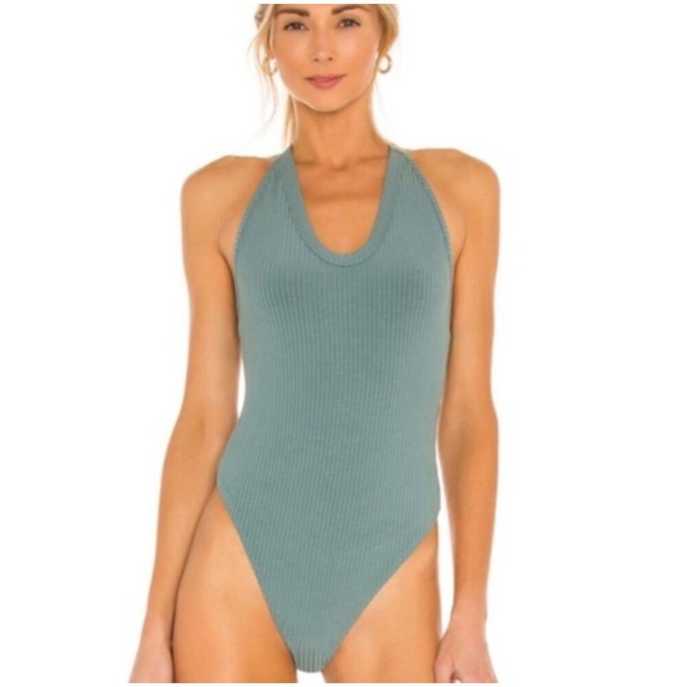 Free People Women's Speed Dial Bodysuit in Seabreeze Size XS Stretchy Cheeky